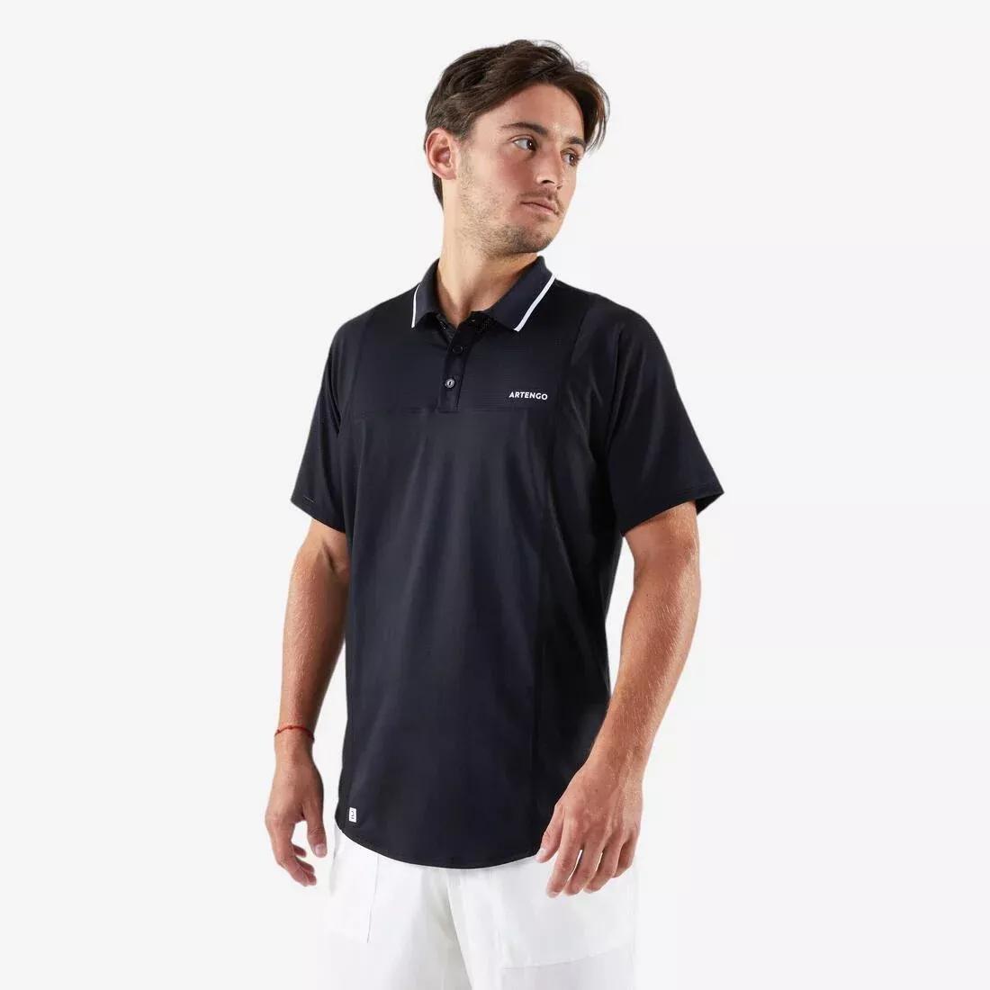 Men Tennis Short-Sleeved Polo Shirt Dry, White, No Color, medium
