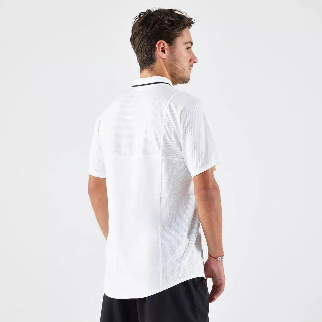 Men Tennis Short-Sleeved Polo Shirt Dry, White, No Color, medium