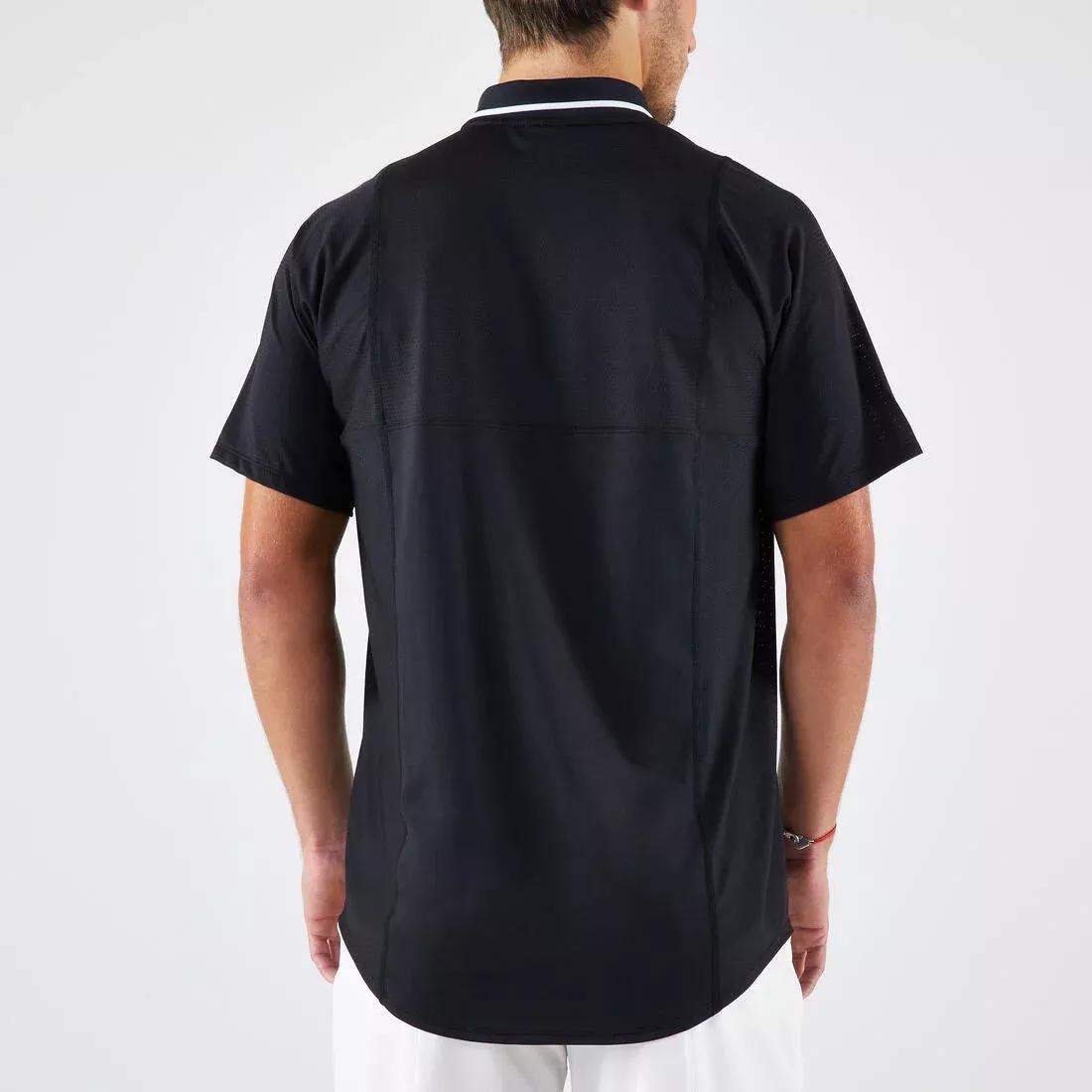 Men Tennis Short-Sleeved Polo Shirt Dry, White, No Color, large image number 3