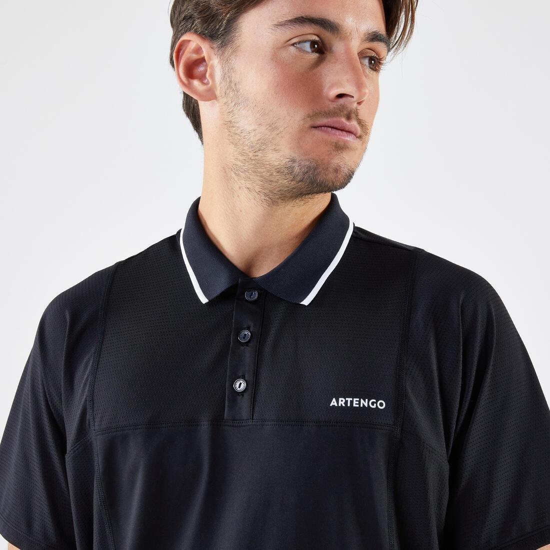 Men Tennis Short-Sleeved Polo Shirt Dry, White, No Color, large image number 4