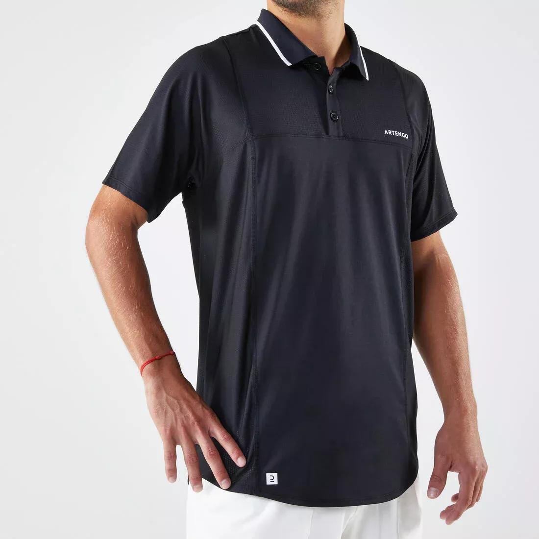 Men Tennis Short-Sleeved Polo Shirt Dry, White, No Color, large image number 6