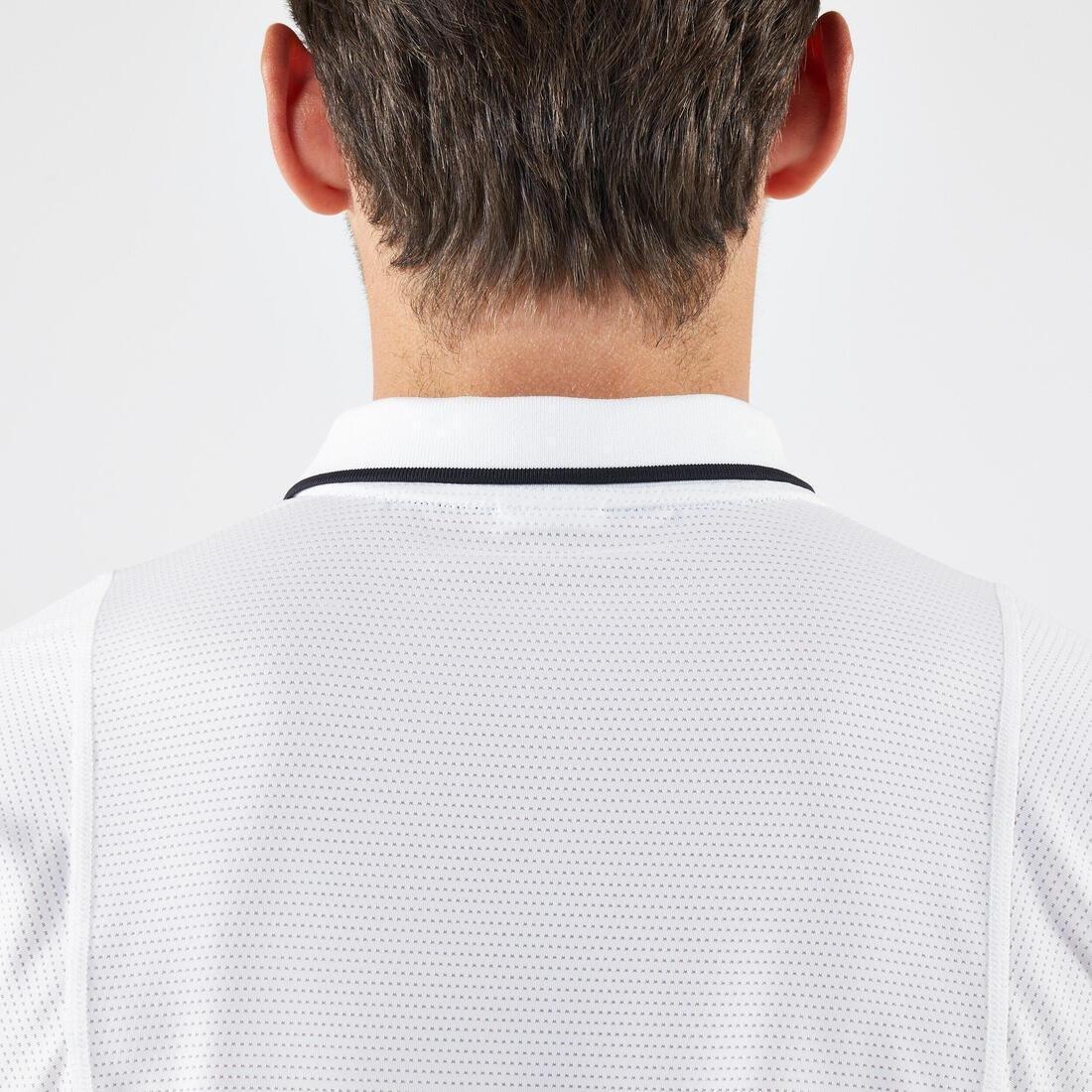 Men Tennis Short-Sleeved Polo Shirt Dry, White, No Color, large image number 7