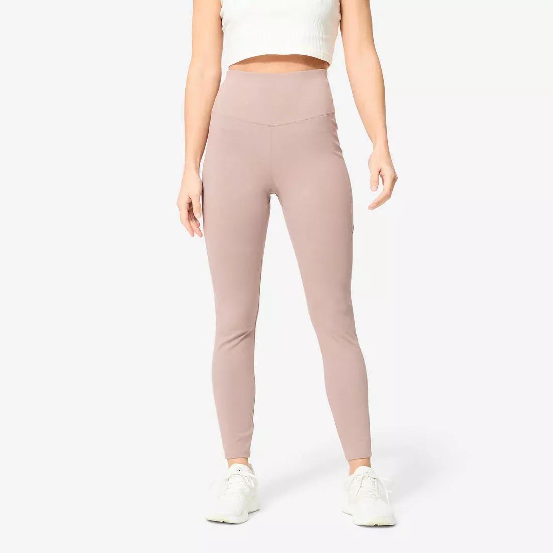 Women High-Waisted Fitness Leggings, Brown, No Color, large image number 0