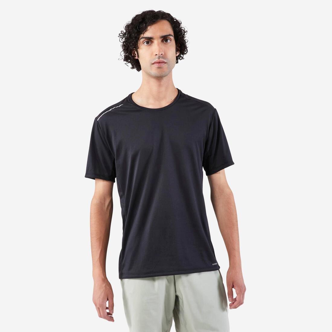 Men Breathable Running T-Shirt - Dry+, Black, No Color, medium