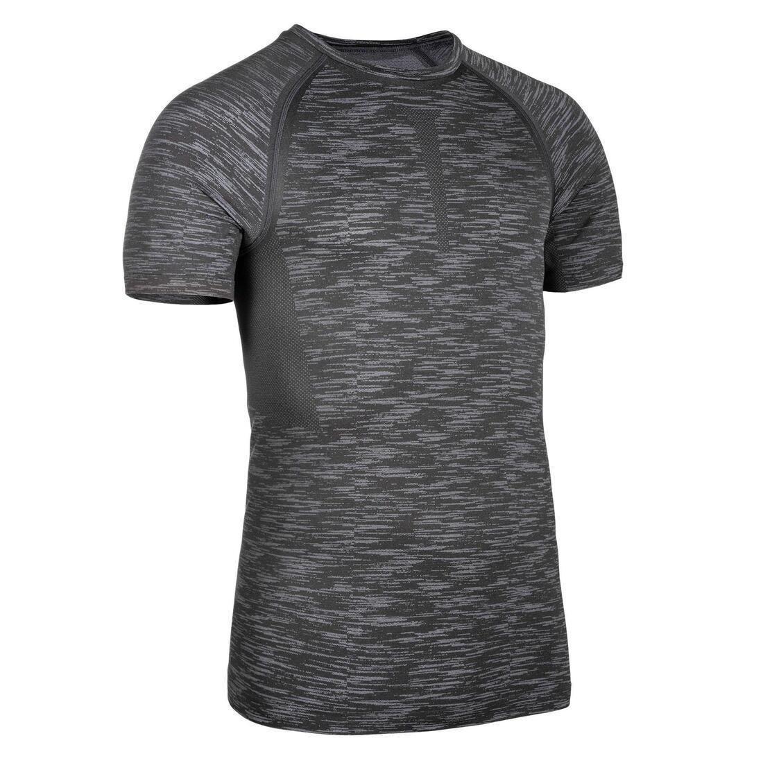Men Breathable Short-Sleeved Crew Neck Weight Training Compression T-Shirt, Black, , large image number 8