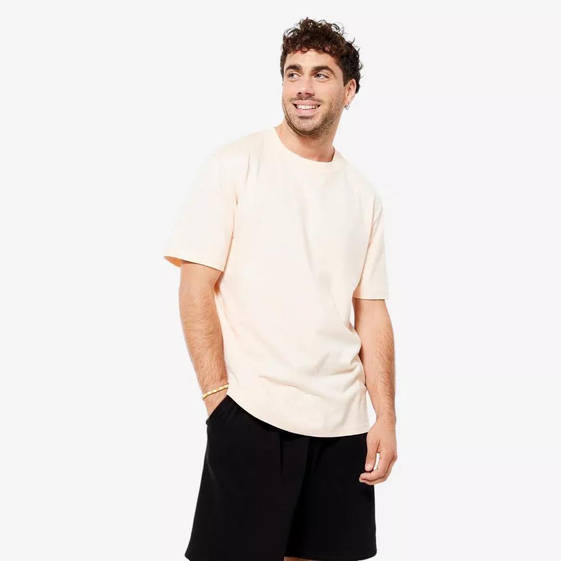 Men 500 Essentials T-Shirt, Beige, No Color, large image number 0