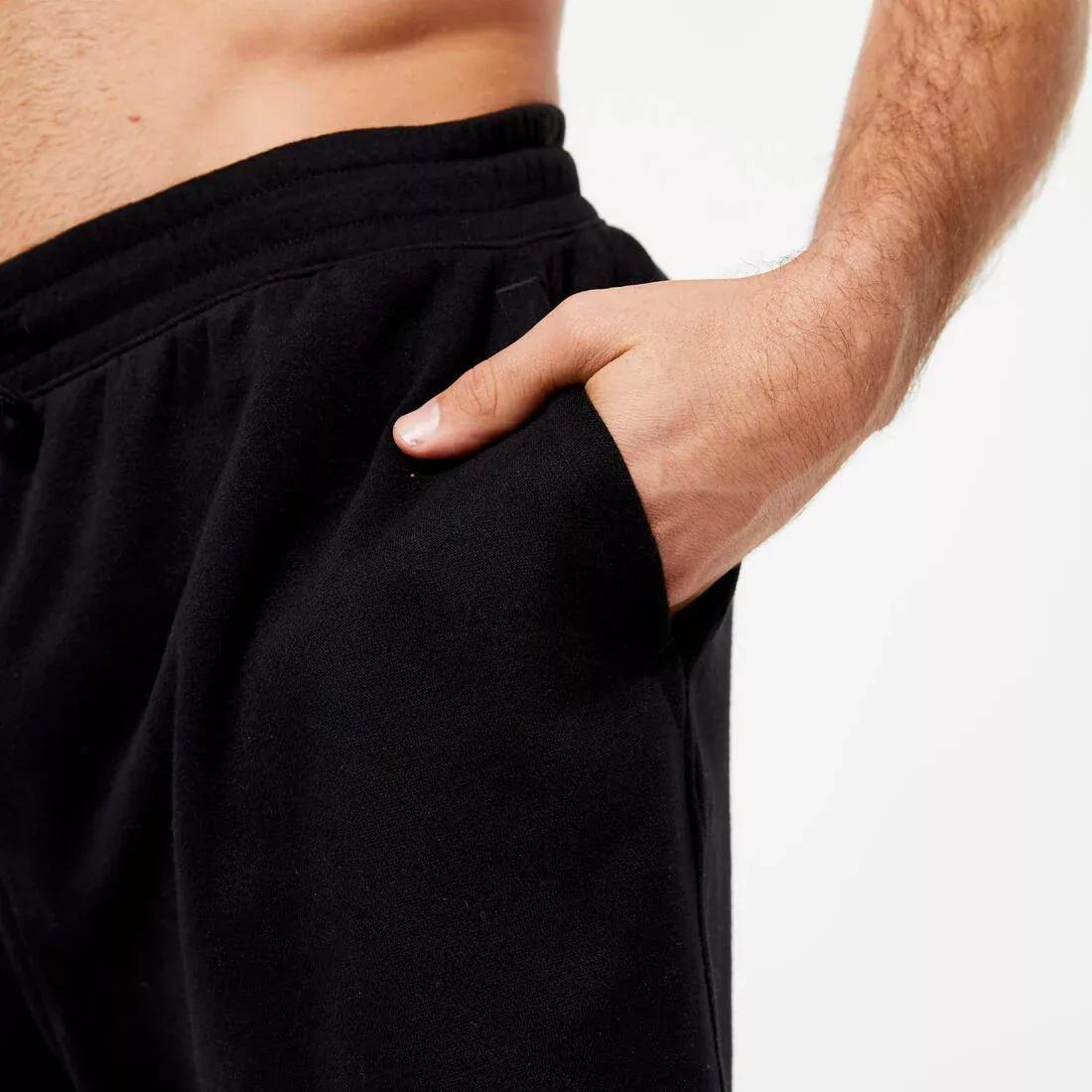 Men Fleece Shorts, Black, No Color, large image number 3