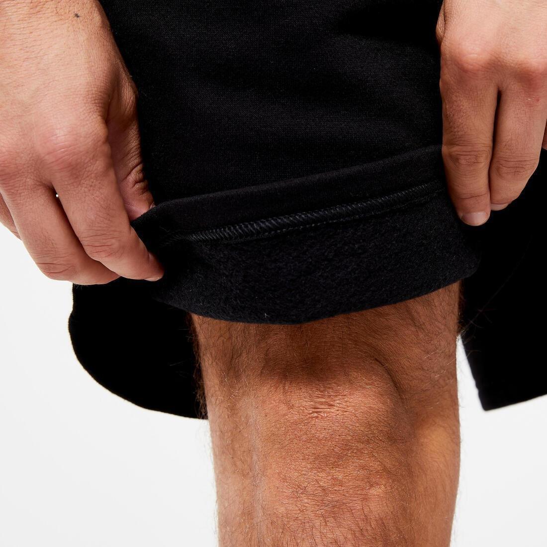 Men Fleece Shorts, Black, , large image number 4