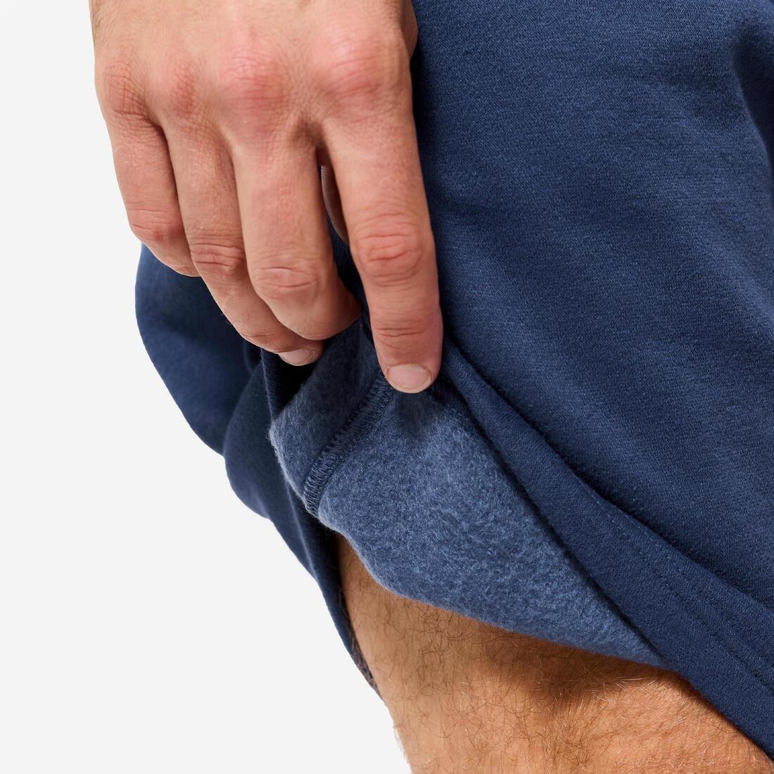 Men Fleece Fitness Shorts With Pockets, Grey, 5401_000, large image number 7