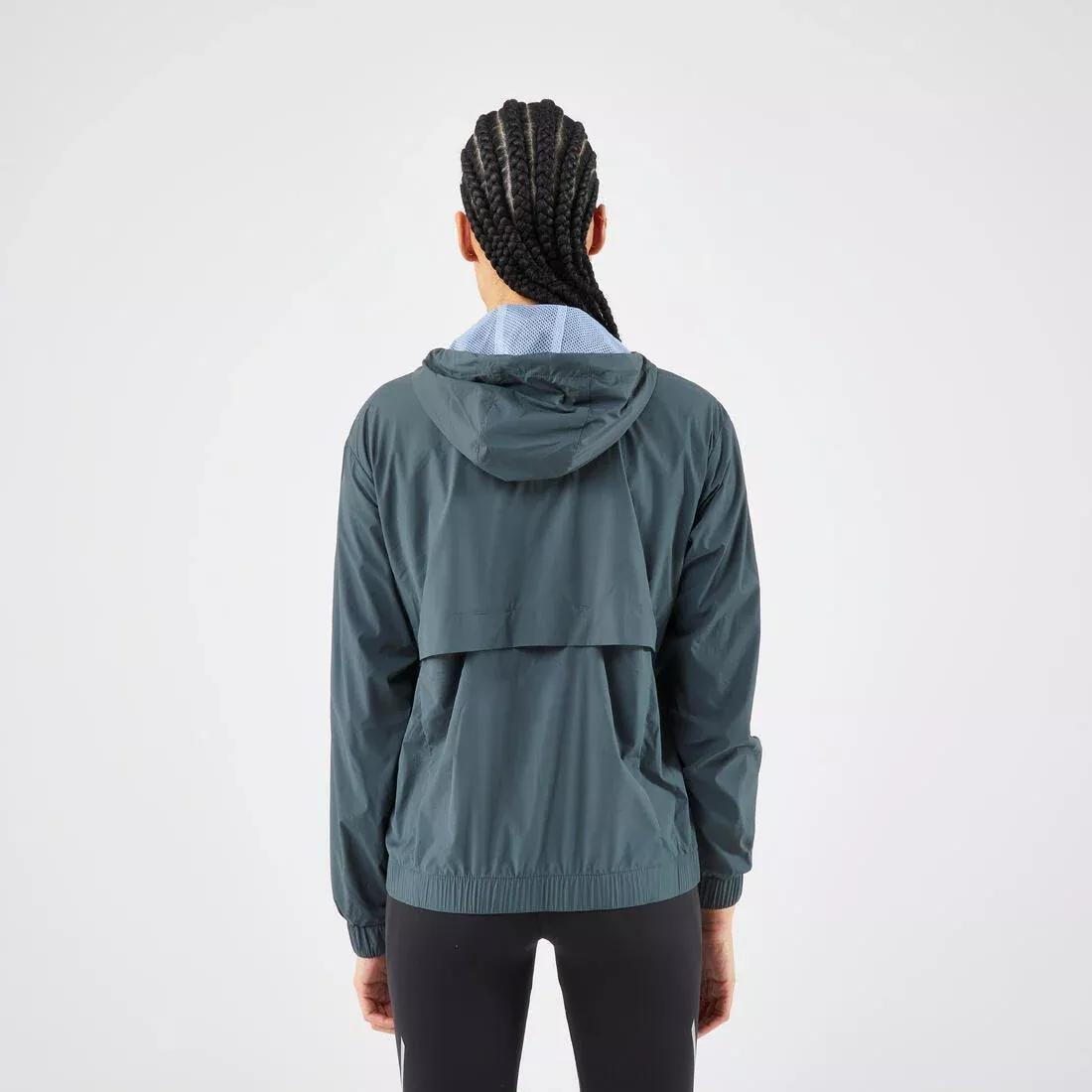 Women Windproof Running Jacket - Kiprun Run 500 Wind, Green, 5401_000, large image number 3