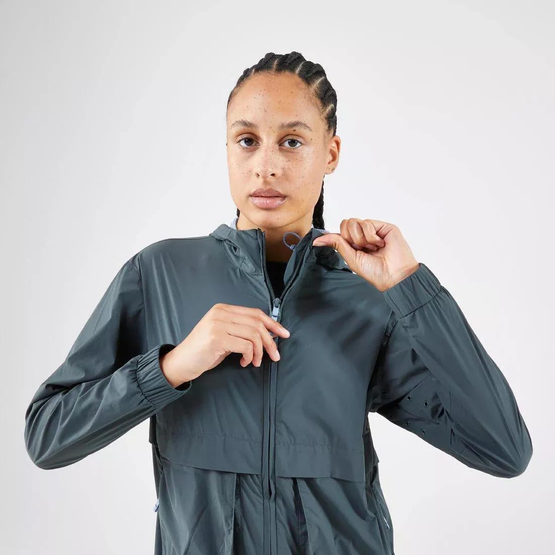 Women Windproof Running Jacket - Kiprun Run 500 Wind, Green, 5401_000, large image number 4