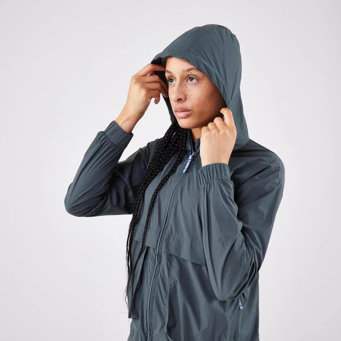 Women Windproof Running Jacket - Kiprun Run 500 Wind, Green, 5401_000, large image number 6