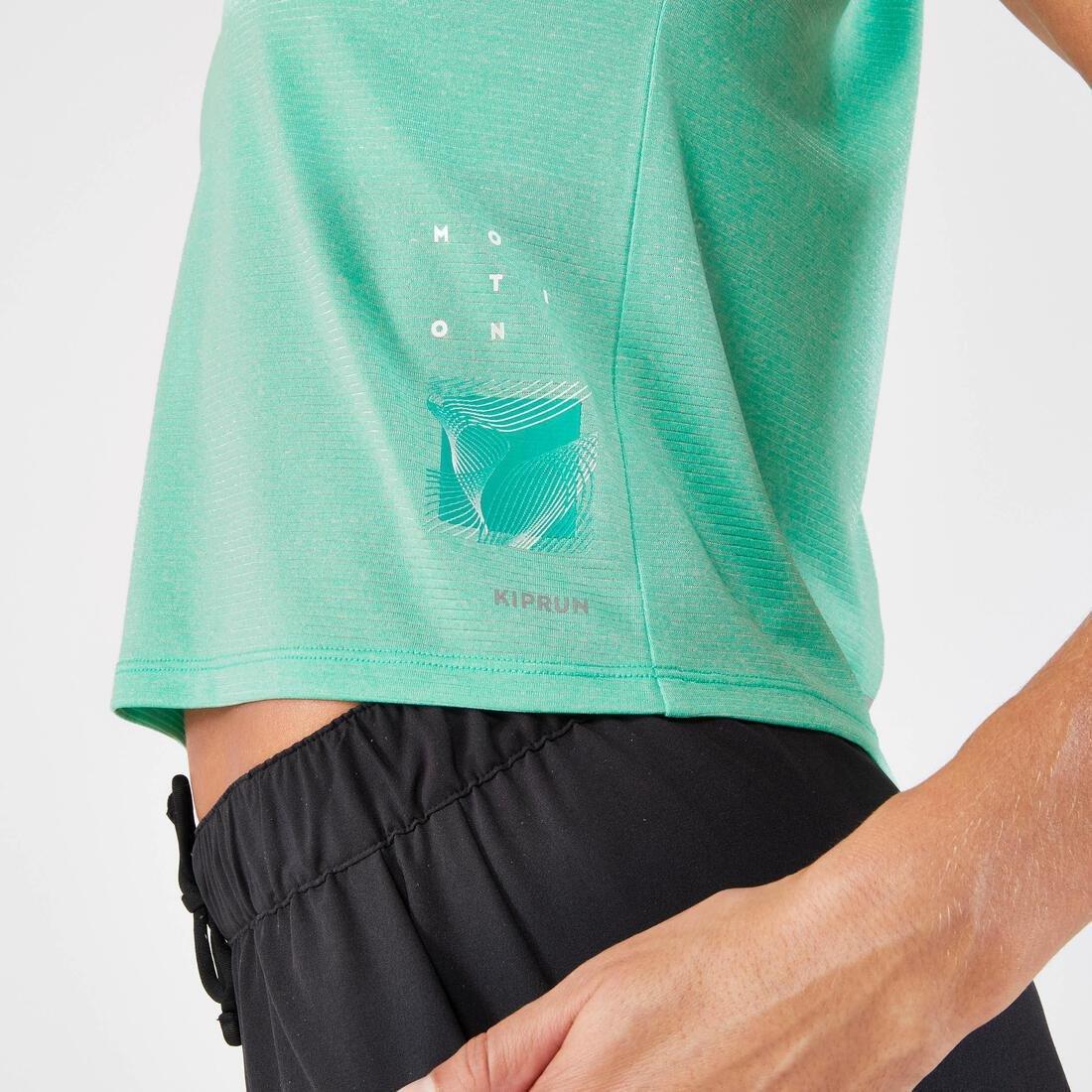 Women Running Breathable Short Tank Top - Kiprun Run 500 Dry, Green, , large image number 5
