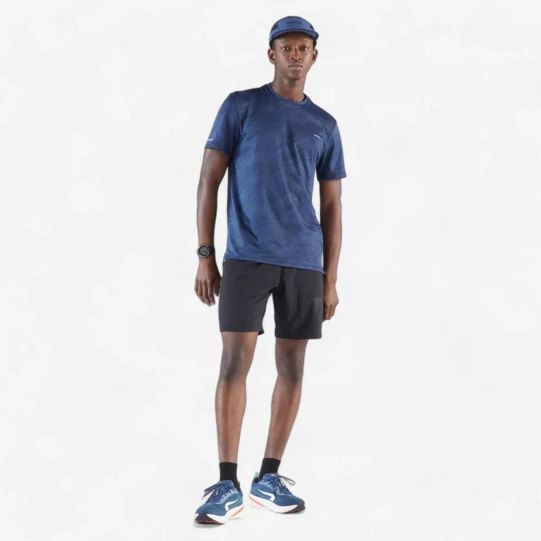 Men Breathable Running T-Shirt - Kiprun Run 500, Blue, No Color, large image number 2