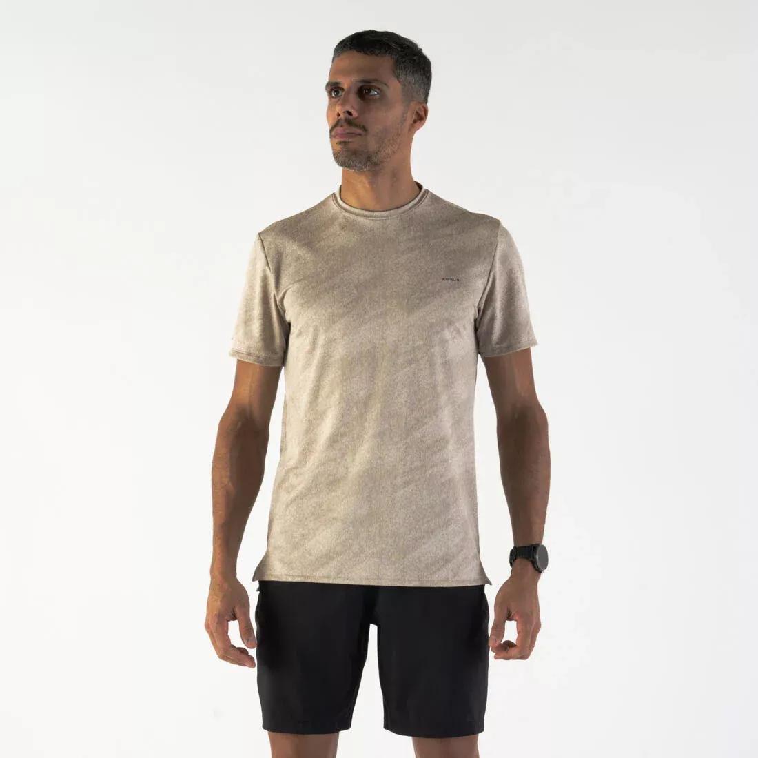 Men Running Breathable T-Shirt - Kiprun Run 500 Dry, Beige, , large image number 0