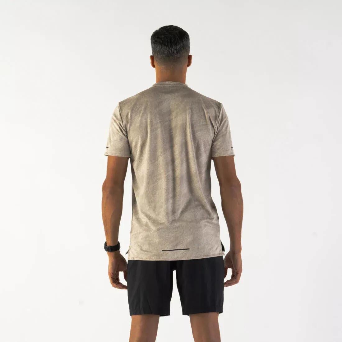 Men Running Breathable T-Shirt - Kiprun Run 500 Dry, Beige, , large image number 2