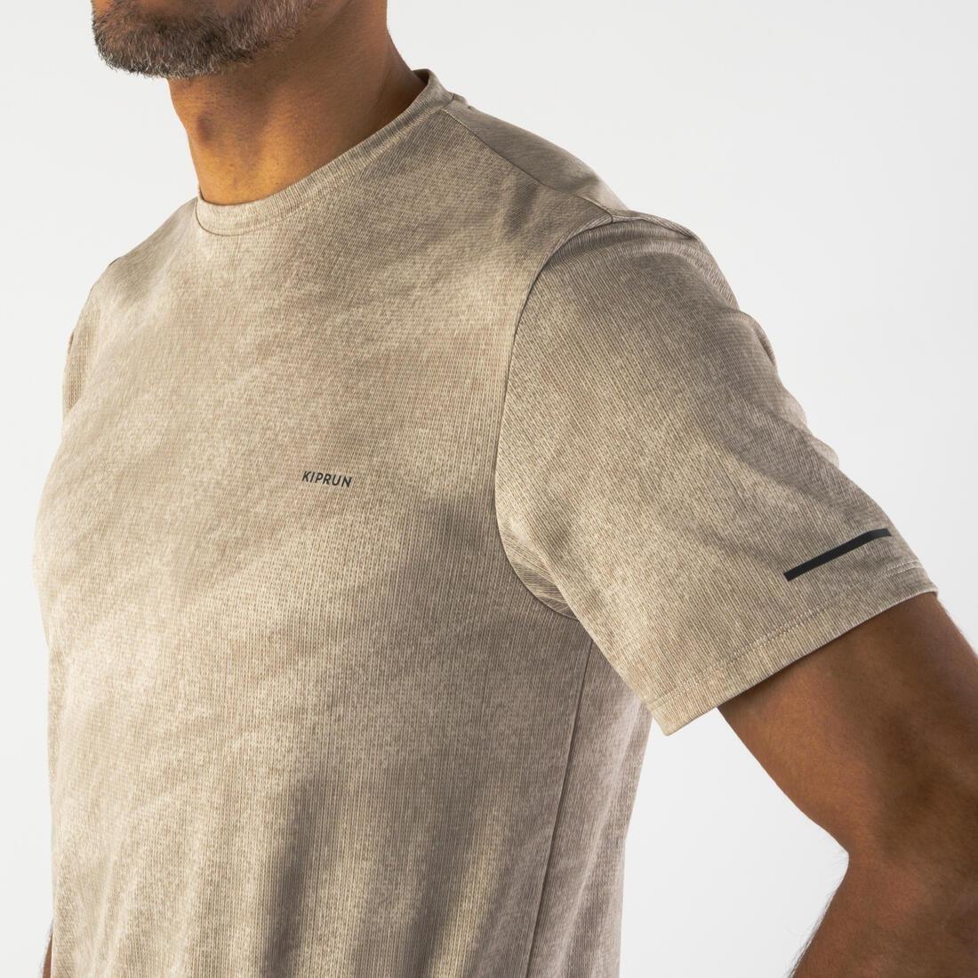 Men Running Breathable T-Shirt - Kiprun Run 500 Dry, Beige, , large image number 3