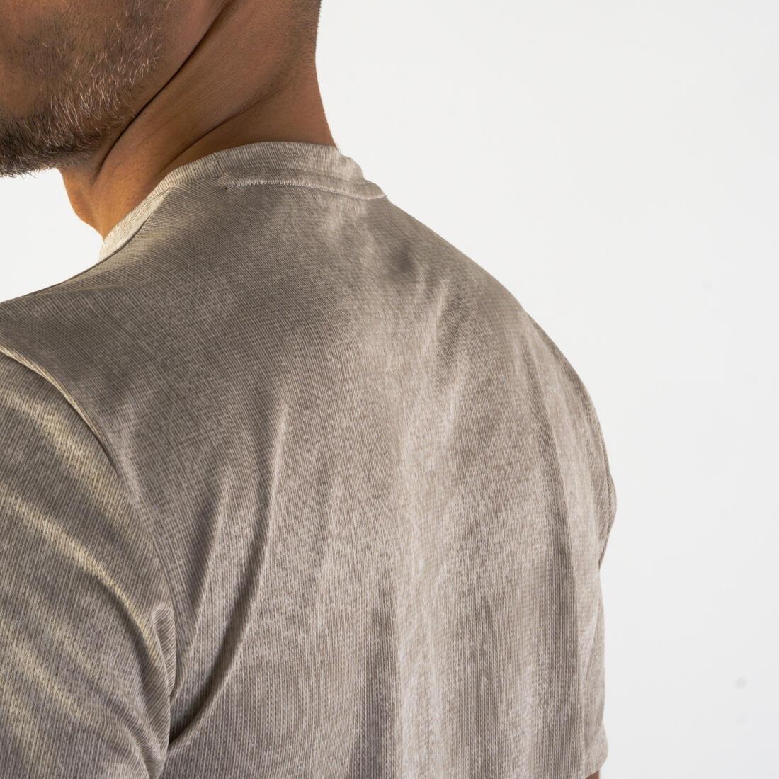 Men Running Breathable T-Shirt - Kiprun Run 500 Dry, Beige, No Color, medium