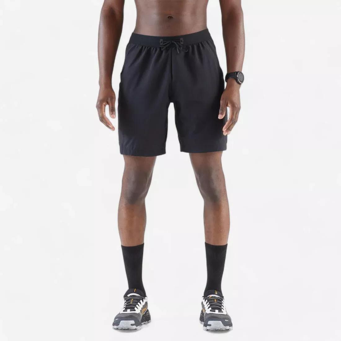 Men Running Shorts - Kiprun Run 500 Dry, Green, No Color, large image number 2