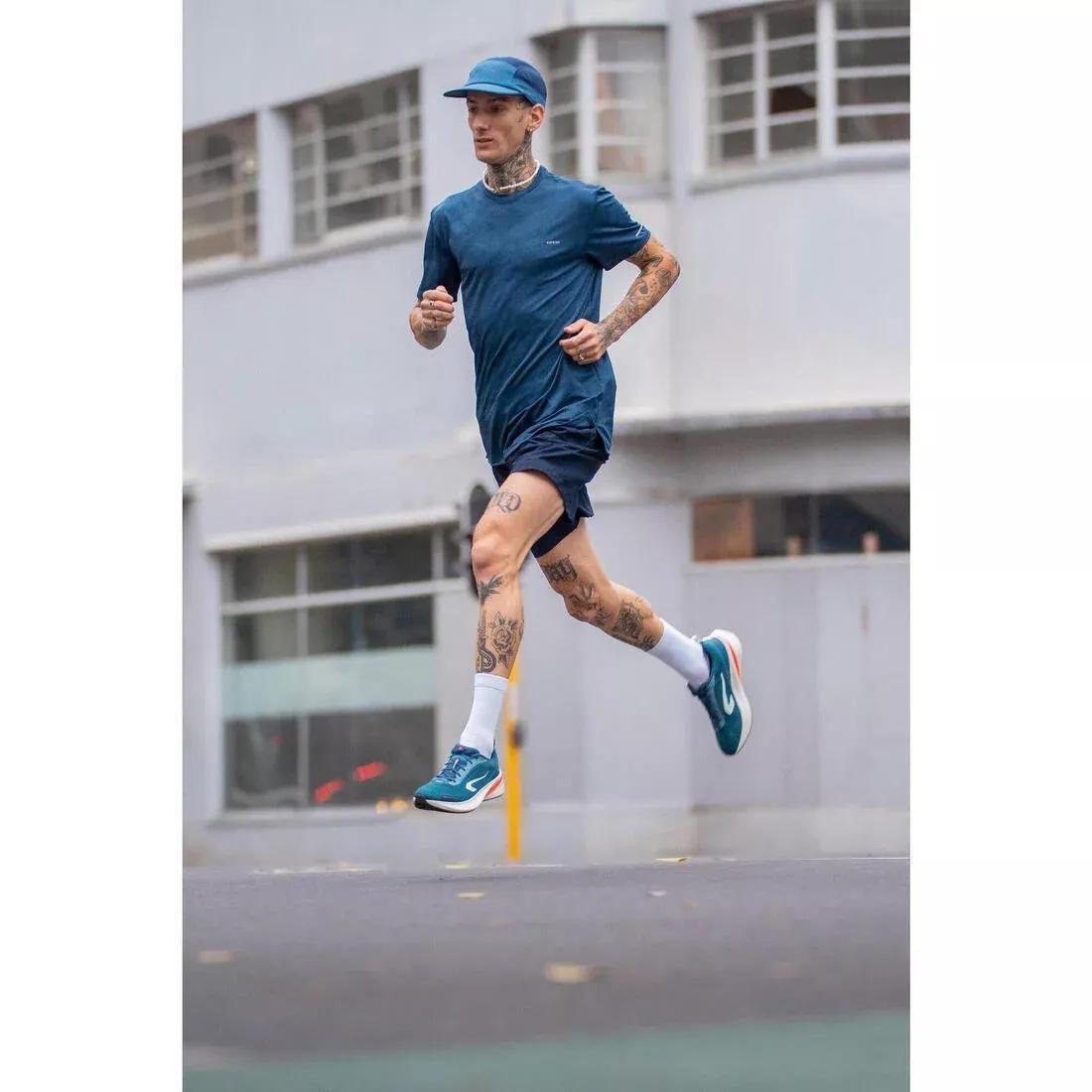 Men Running Shorts - Kiprun Run 500 Dry, Green, No Color, large image number 11