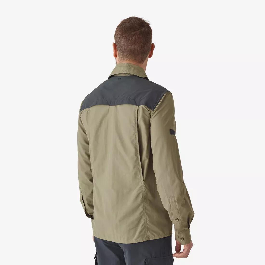 Lightweight Breathable Long-Sleeved Shirt 520, Khaki, No Color, large image number 2