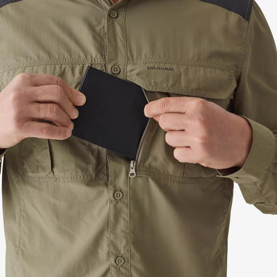 Lightweight Breathable Long-Sleeved Shirt 520, Khaki, No Color, large image number 4