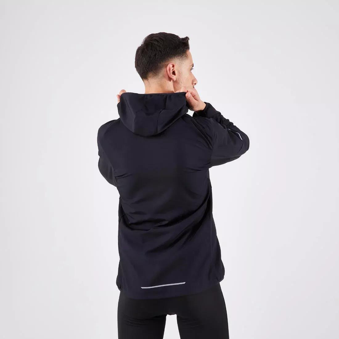 Men Windproof Running & Trail Running Jacket - Kiprun Run 100, Black, No Color, large image number 3