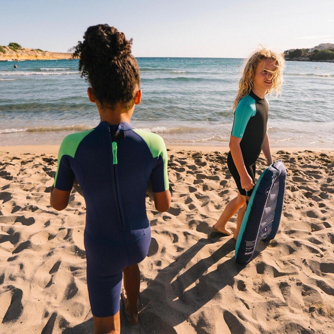 Kids Surfing Shorty Suit - 1.5 mm Yulex 100, Black, No Color, large image number 2
