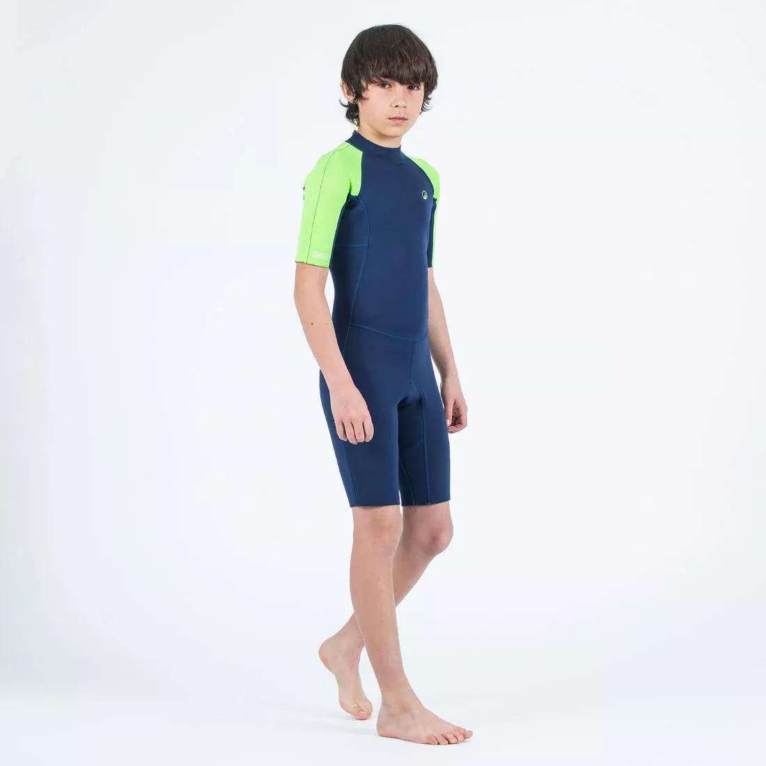 Kids Surfing Shorty Suit - 1.5 mm Yulex 100, Black, No Color, large image number 3