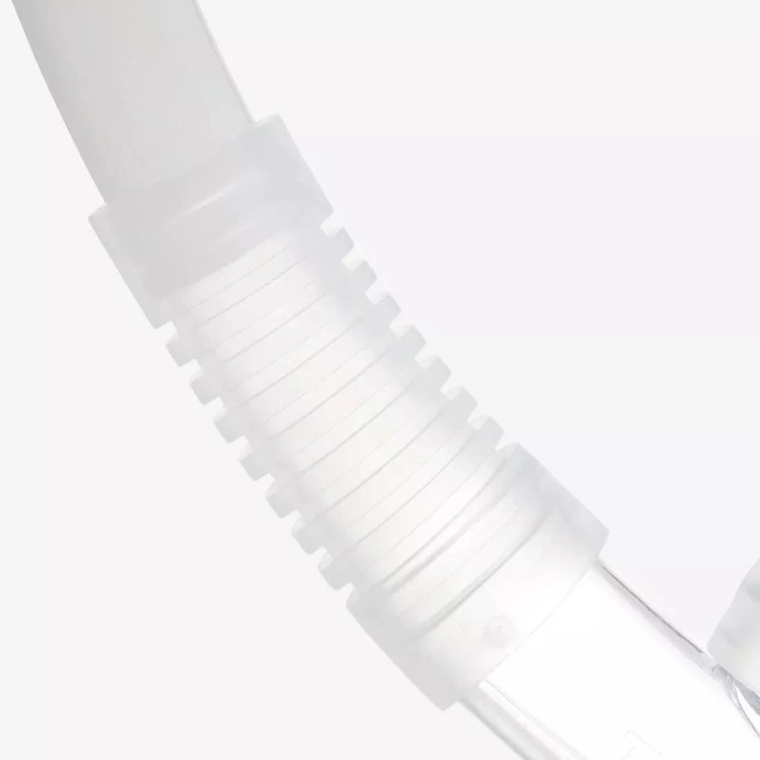 Kids Unisex diving snorkel with dry top valve - DRY TOP SNORKEL JUNIOR 100, Translucent, No Color, large image number 1