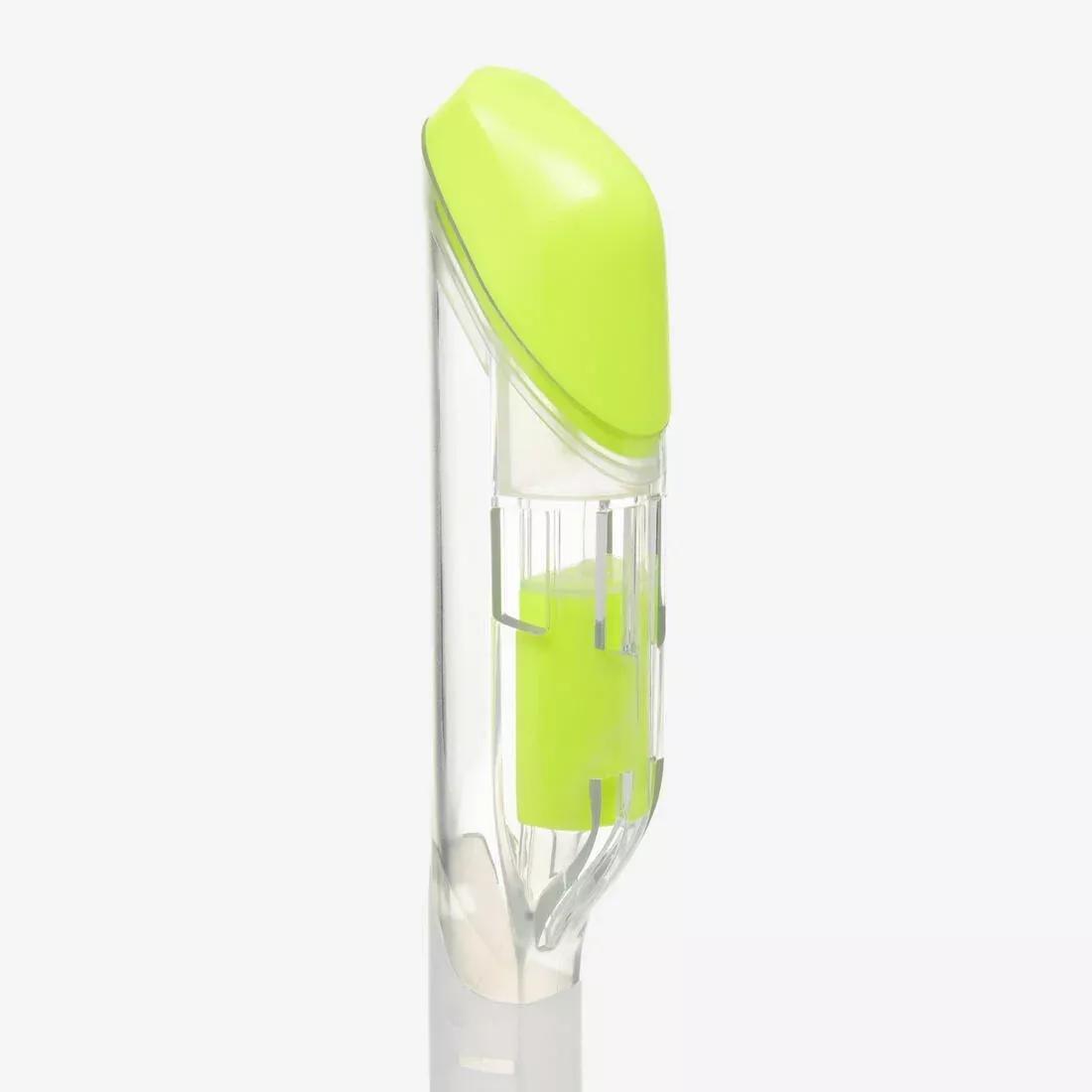 Kids Unisex diving snorkel with dry top valve - DRY TOP SNORKEL JUNIOR 100, Translucent, No Color, medium