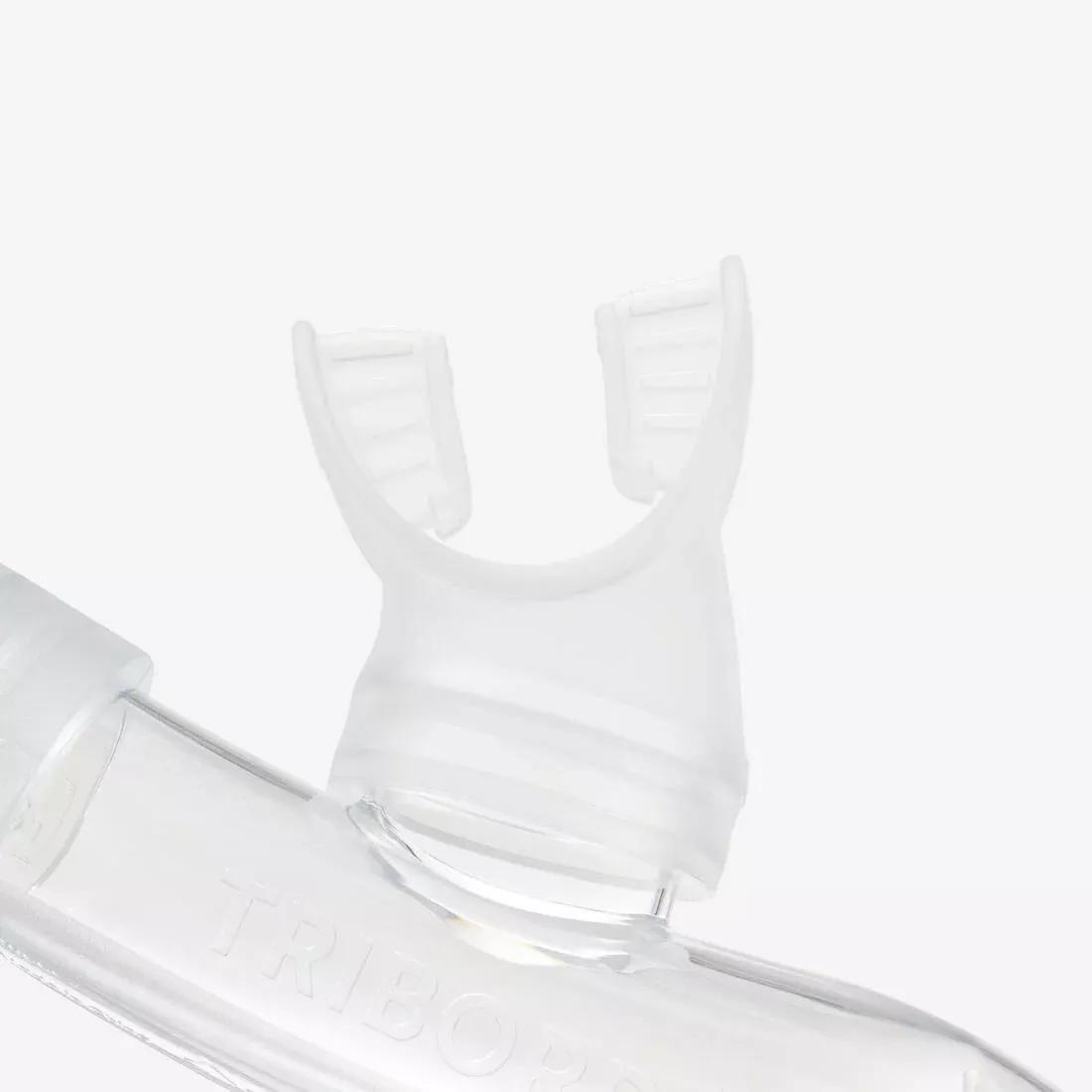 Kids Unisex diving snorkel with dry top valve - DRY TOP SNORKEL JUNIOR 100, Translucent, No Color, large image number 4