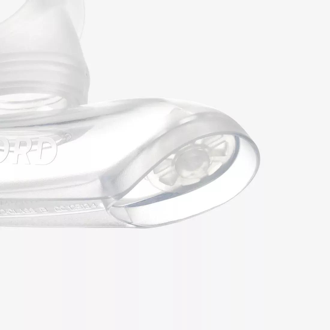 Kids Unisex diving snorkel with dry top valve - DRY TOP SNORKEL JUNIOR 100, Translucent, No Color, large image number 5