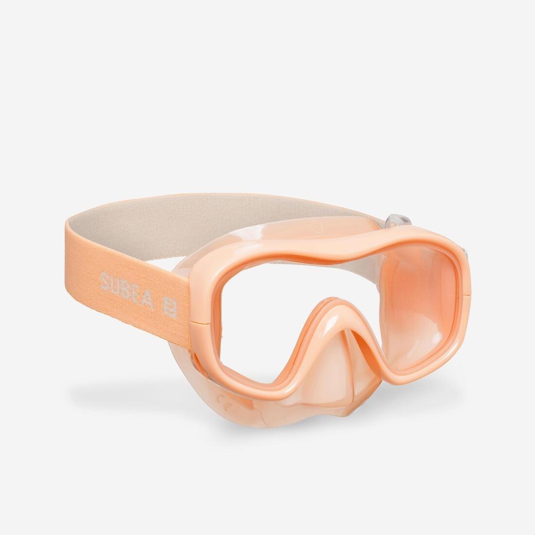 Kids Girls Snorkelling Diving Kit Mask And Snorkel - 100, Orange, No Color, large image number 3