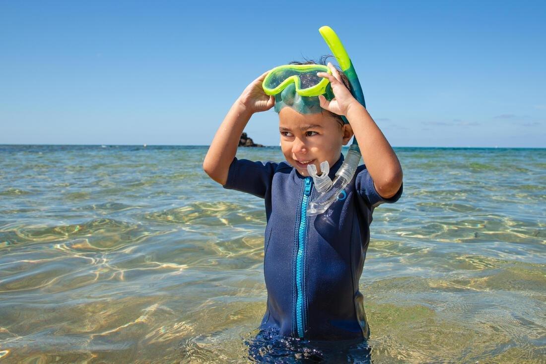Kids Girls Snorkelling Diving Kit Mask And Snorkel - 100, Orange, , large image number 4