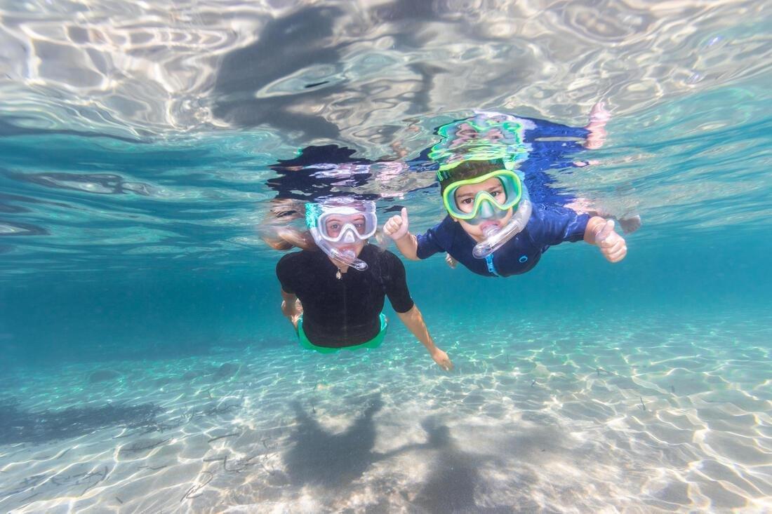 Kids Girls Snorkelling Diving Kit Mask And Snorkel - 100, Orange, , large image number 6