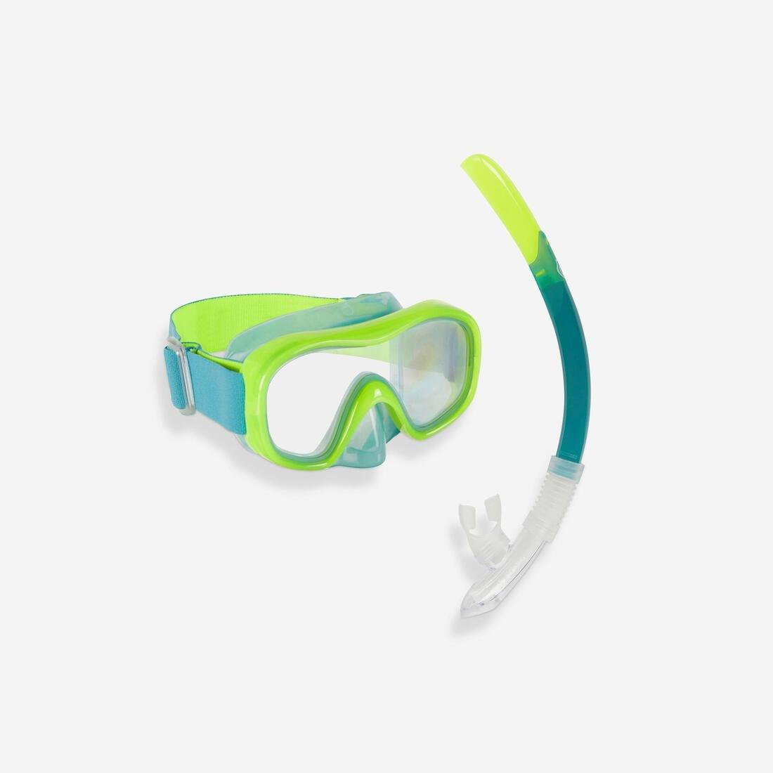 Kids Girls Snorkelling Diving Kit Mask And Snorkel - 100, Orange, , large image number 9