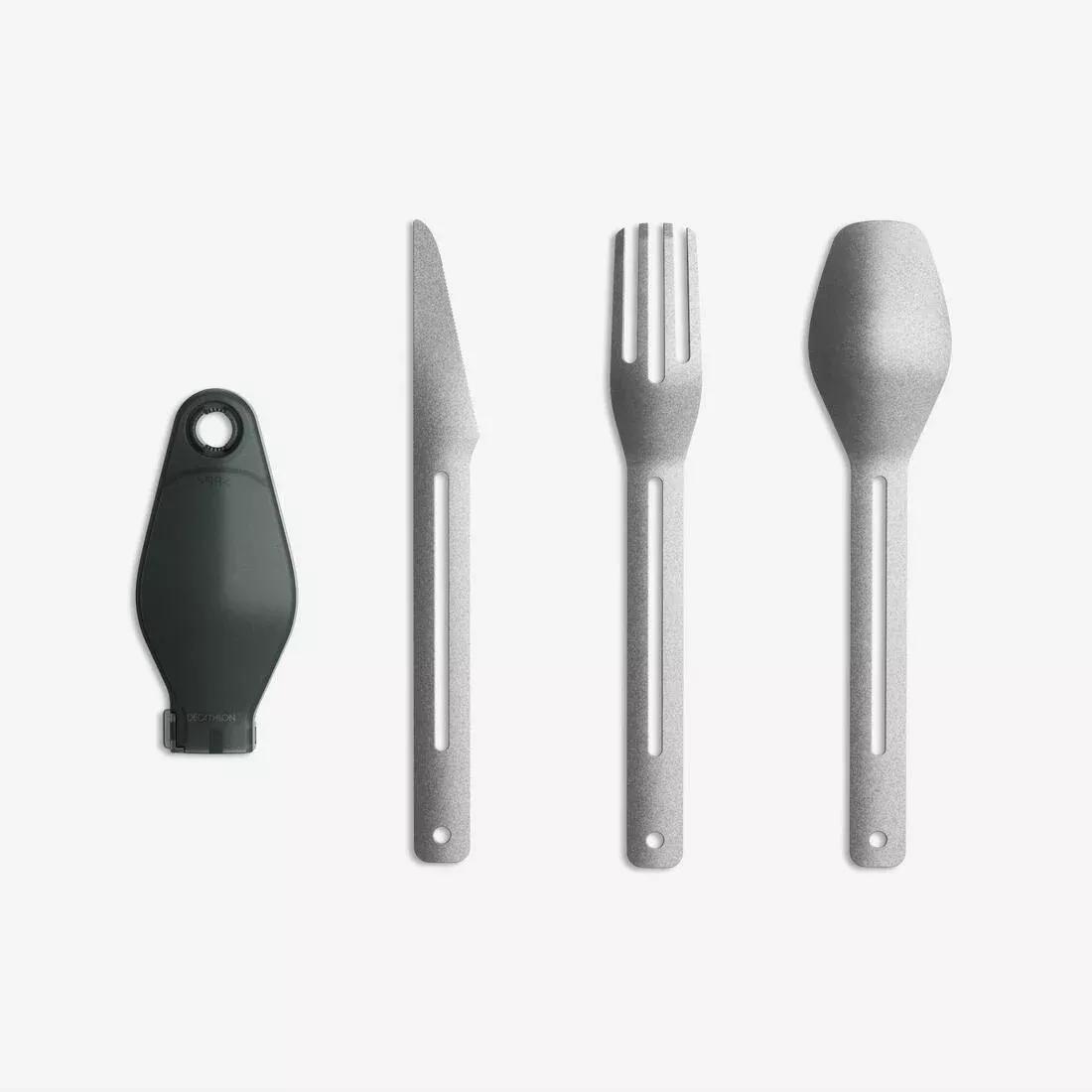 3-Piece Stainless-Steel Cutlery Set - (Spoon, Fork, Knife - Storage Box), Black, No Color, large image number 6