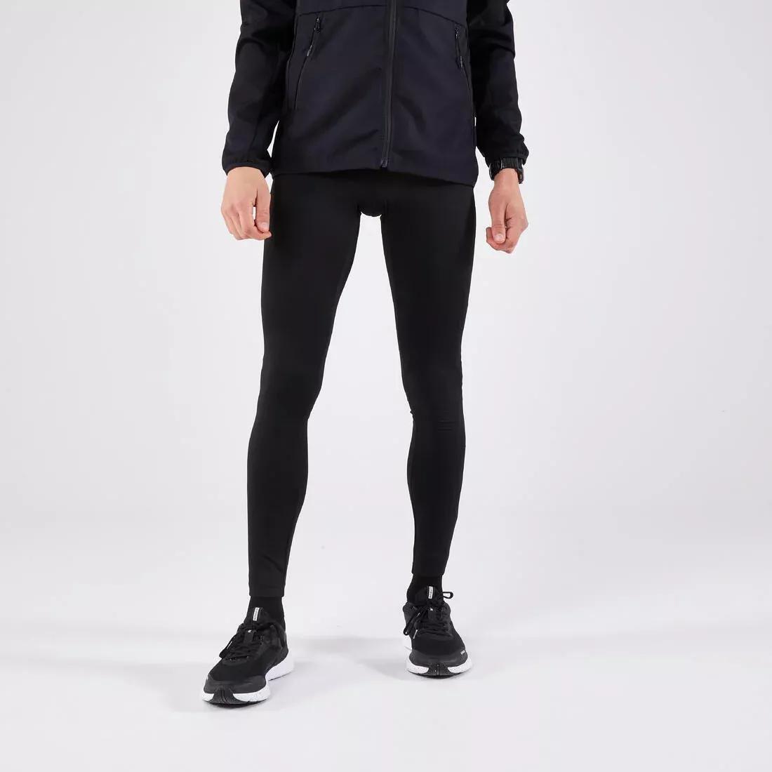 SMOKED BLACK Men's Running Leggings Black - Run 100 Series, No Color, medium