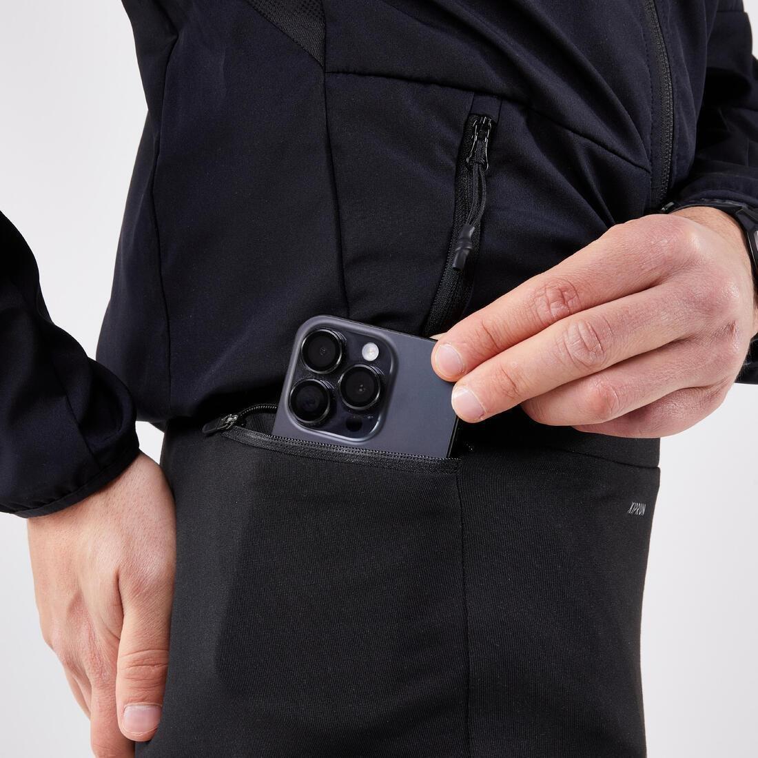 SMOKED BLACK Men's Running Leggings Black - Run 100 Series, 5401_000, medium