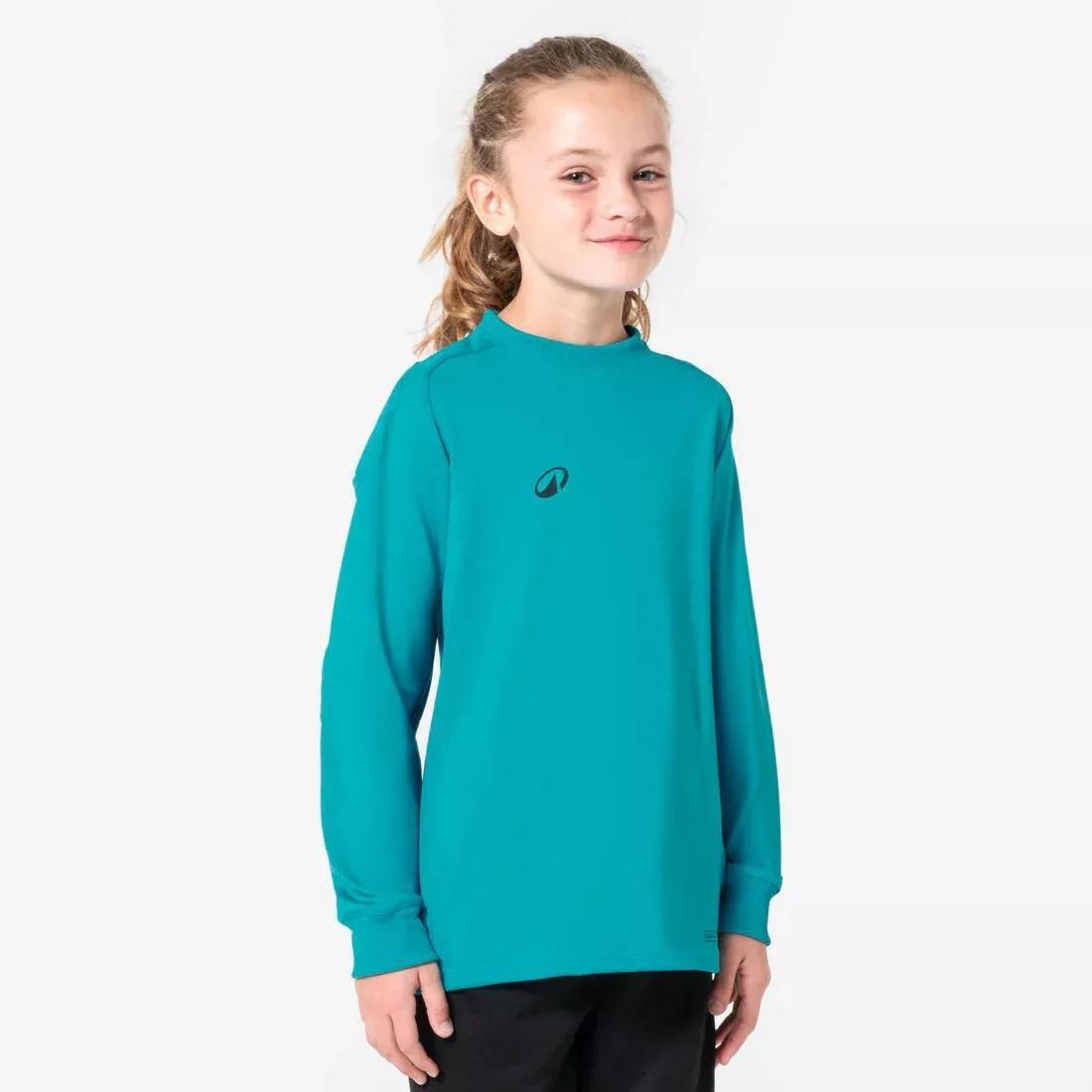 Kids Unisex Football Goalkeeper Shirt - F100, Blue, No Color, medium