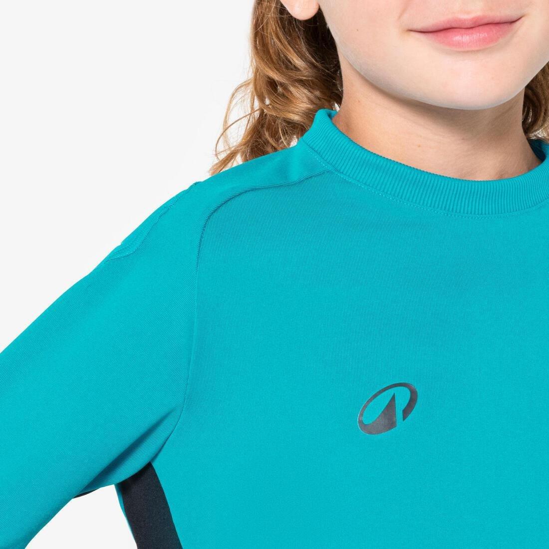 Kids Unisex Football Goalkeeper Shirt - F100, Blue, No Color, large image number 3