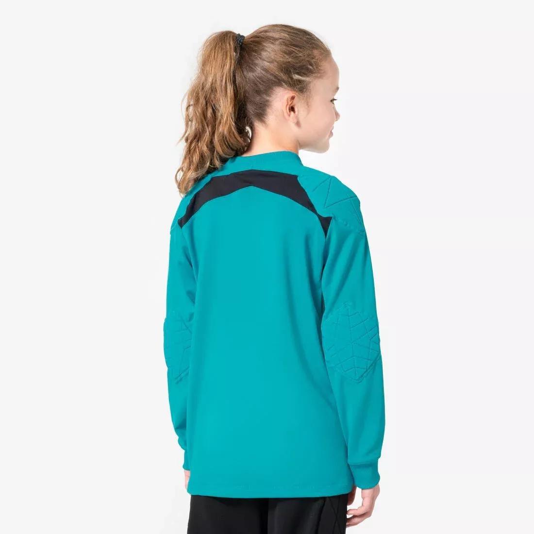 Kids Unisex Football Goalkeeper Shirt - F100, Blue, No Color, large image number 4