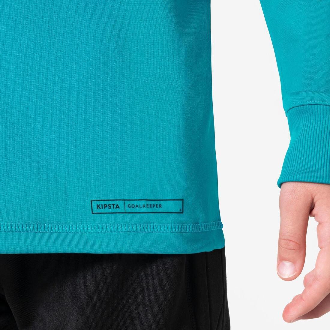 Kids Unisex Football Goalkeeper Shirt - F100, Blue, No Color, large image number 5