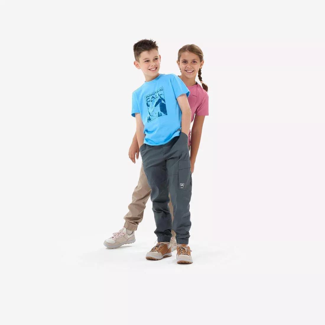 CORNFLOWER BLUE Kids' hiking T-shirt, 7-15 years, NH100, , large image number 4