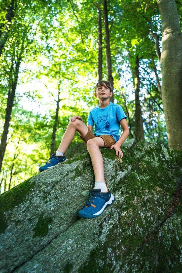 CORNFLOWER BLUE Kids' hiking T-shirt, 7-15 years, NH100, , large image number 7