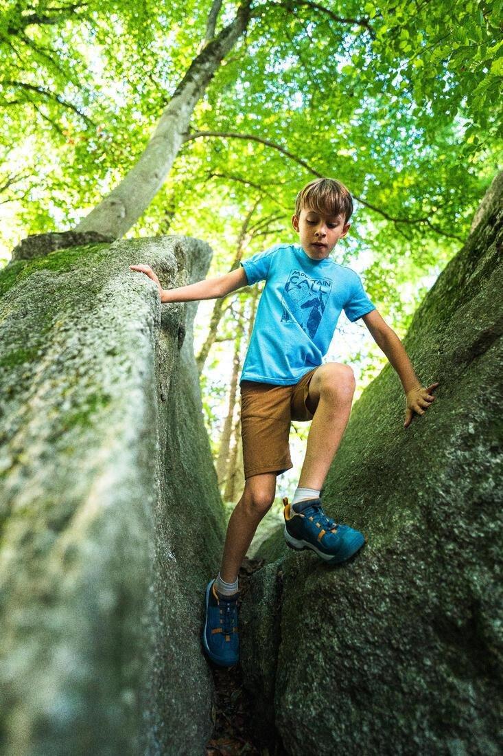 Kids Unisex hiking T-shirt, 7-15 years - NH100, Blue, No Color, large image number 8