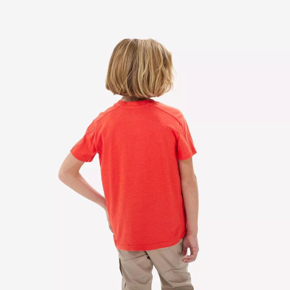Kids Unisex Hiking T-Shirt - NH100 7-15 Years - Twin, Red, No Color, large image number 4