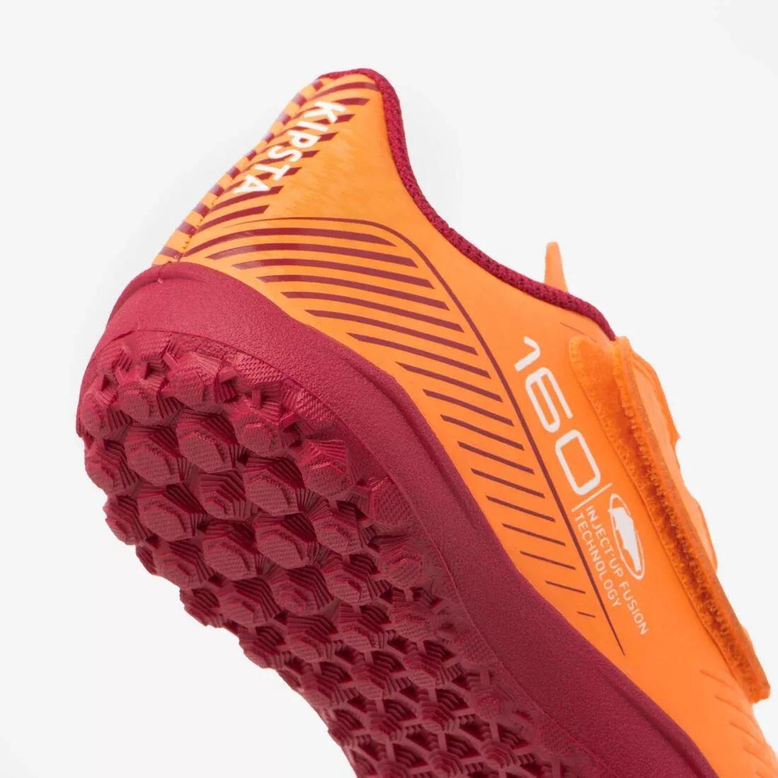 Kids Unisex Rip-Tab Football Boots - 160 Easy Turf, Orange, No Color, large image number 2