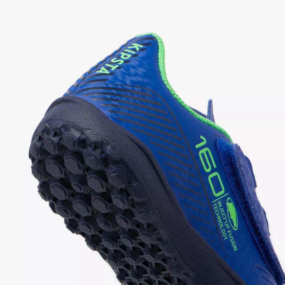 Kids Unisex Rip-Tab Football Boots - 160 Easy Turf, Blue, No Color, large image number 3